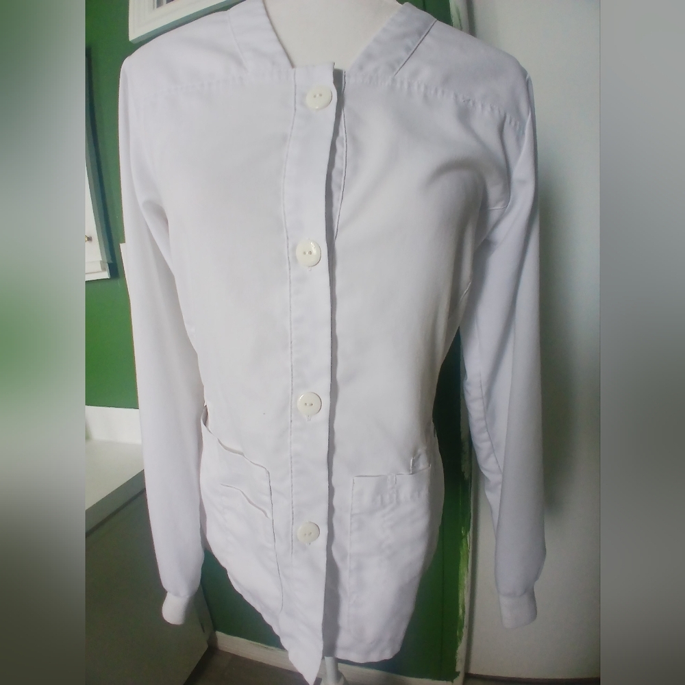 Grey's Anatomy By Barco White Medical Scrub Top /Jacket Sz S.